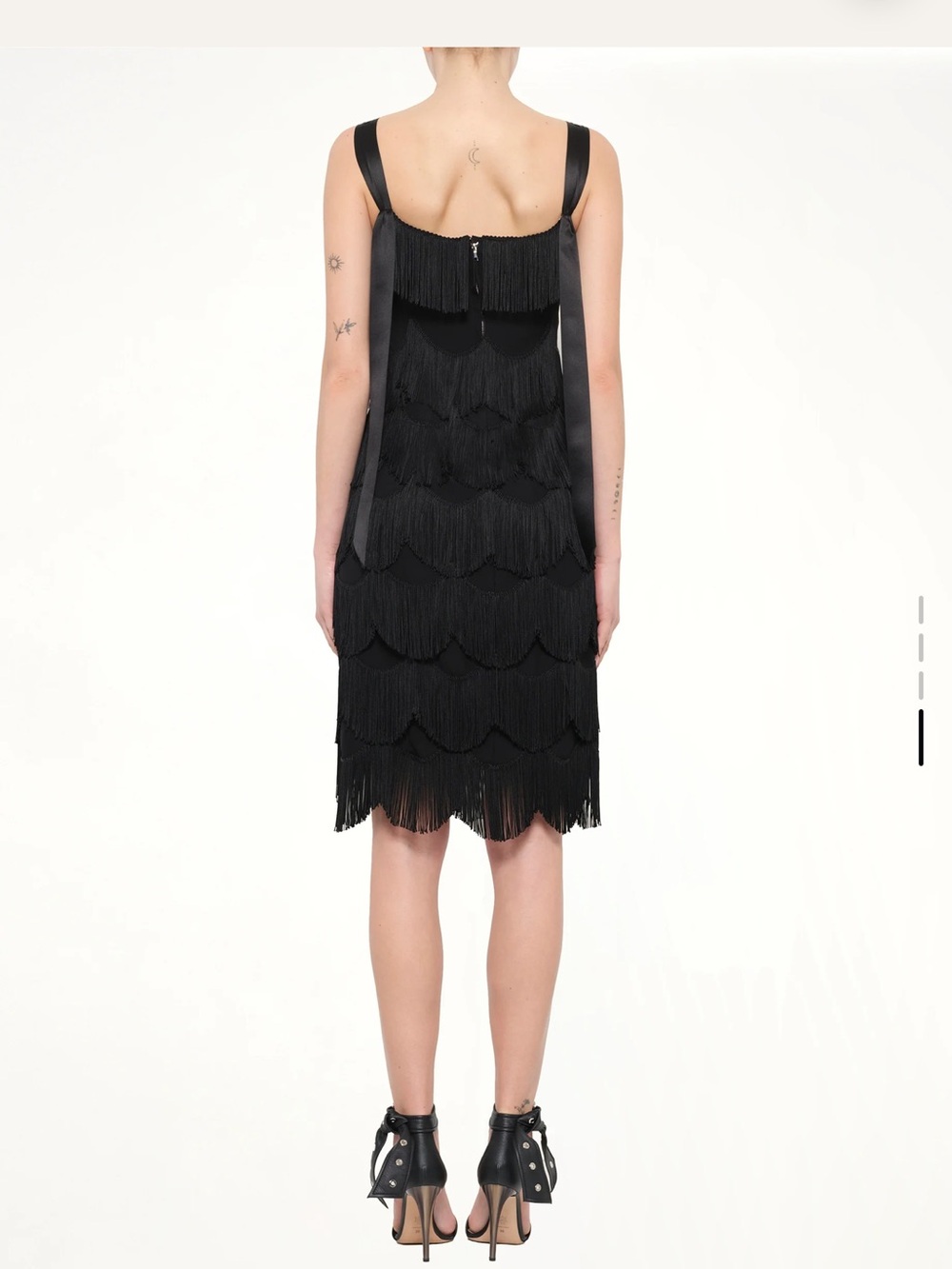 Marc Jacob’s Black Fringe midi Sheath Dress - sz 8 - Picture 10 of 12